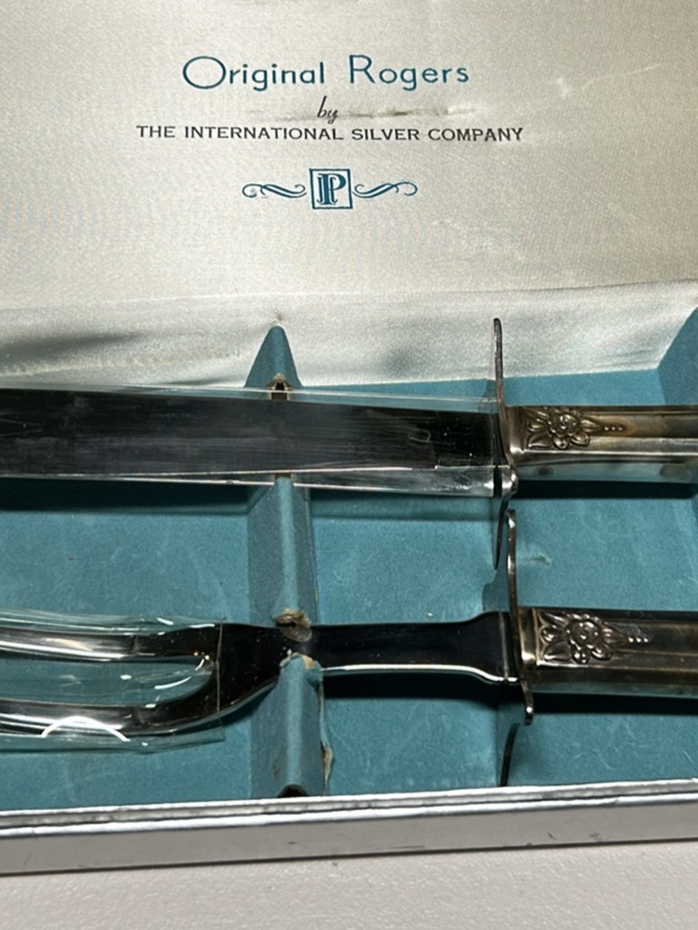 Original Rogers Silver Carving Set in Silver Tone